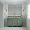 James Martin Vanities Brittany 60in Double Vanity, Smokey Celadon w/ 3 CM Eternal Serena Top 650-V60D-SC-3ESR